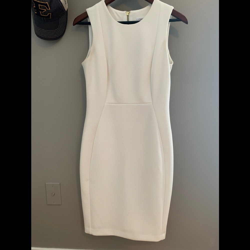 Calvin Klein white shift dress